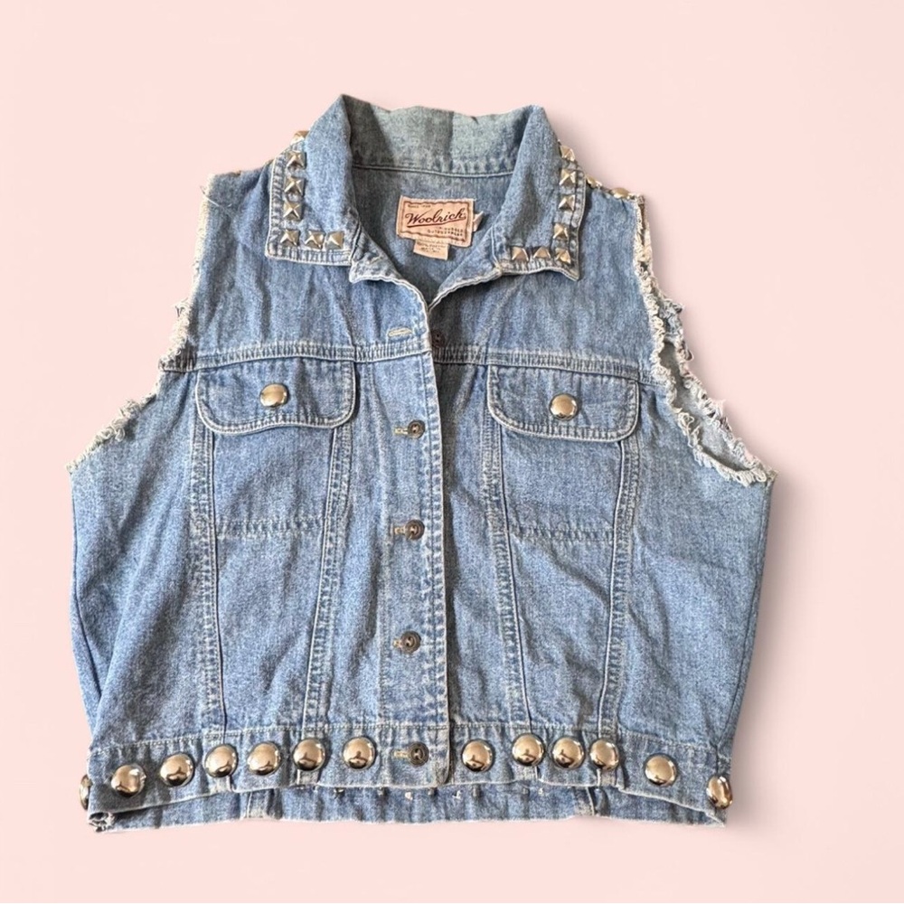 Vintage  Studded Denim Vest size M